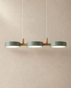 Green 3-light linear pendant light