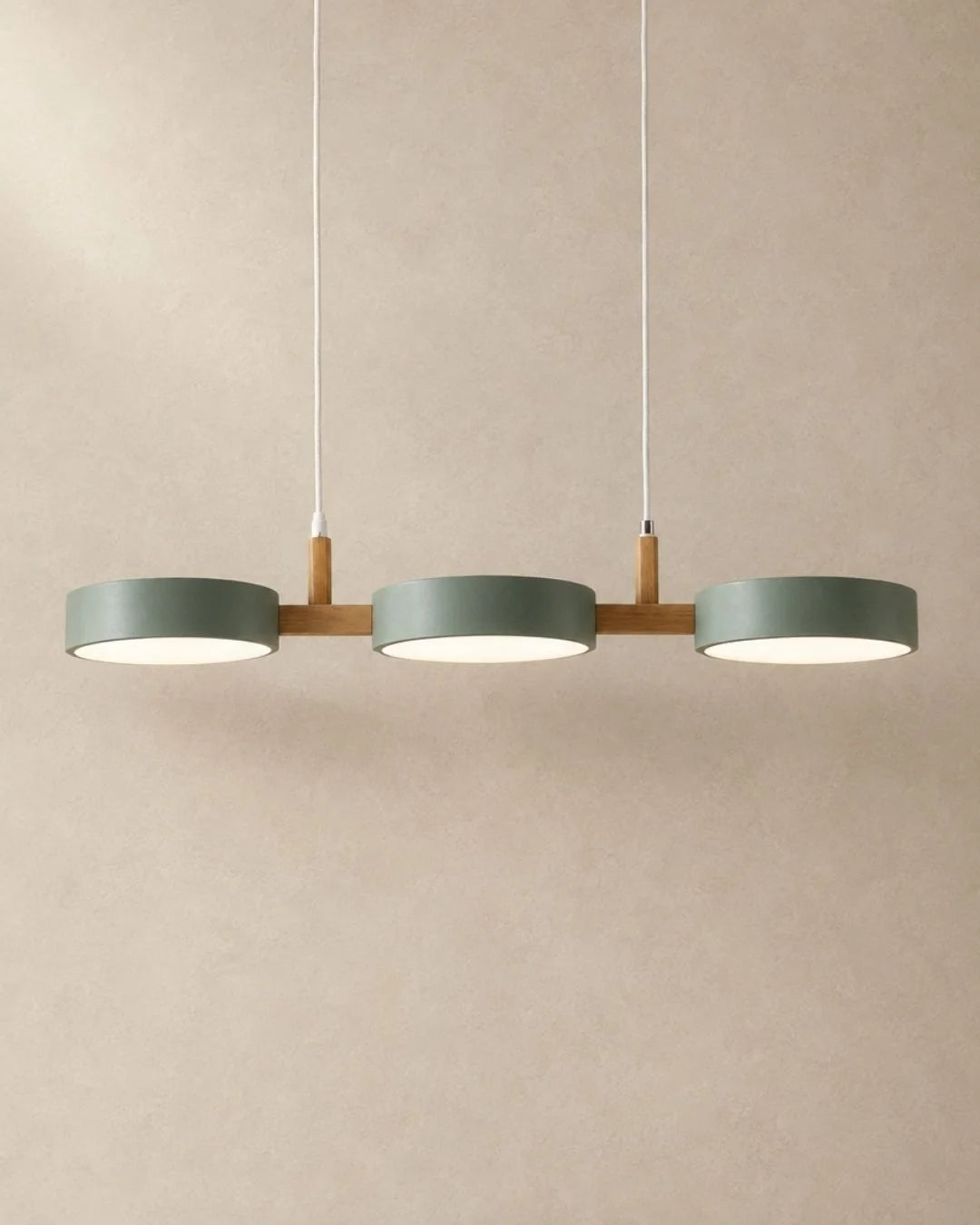 Green 3-light linear pendant light