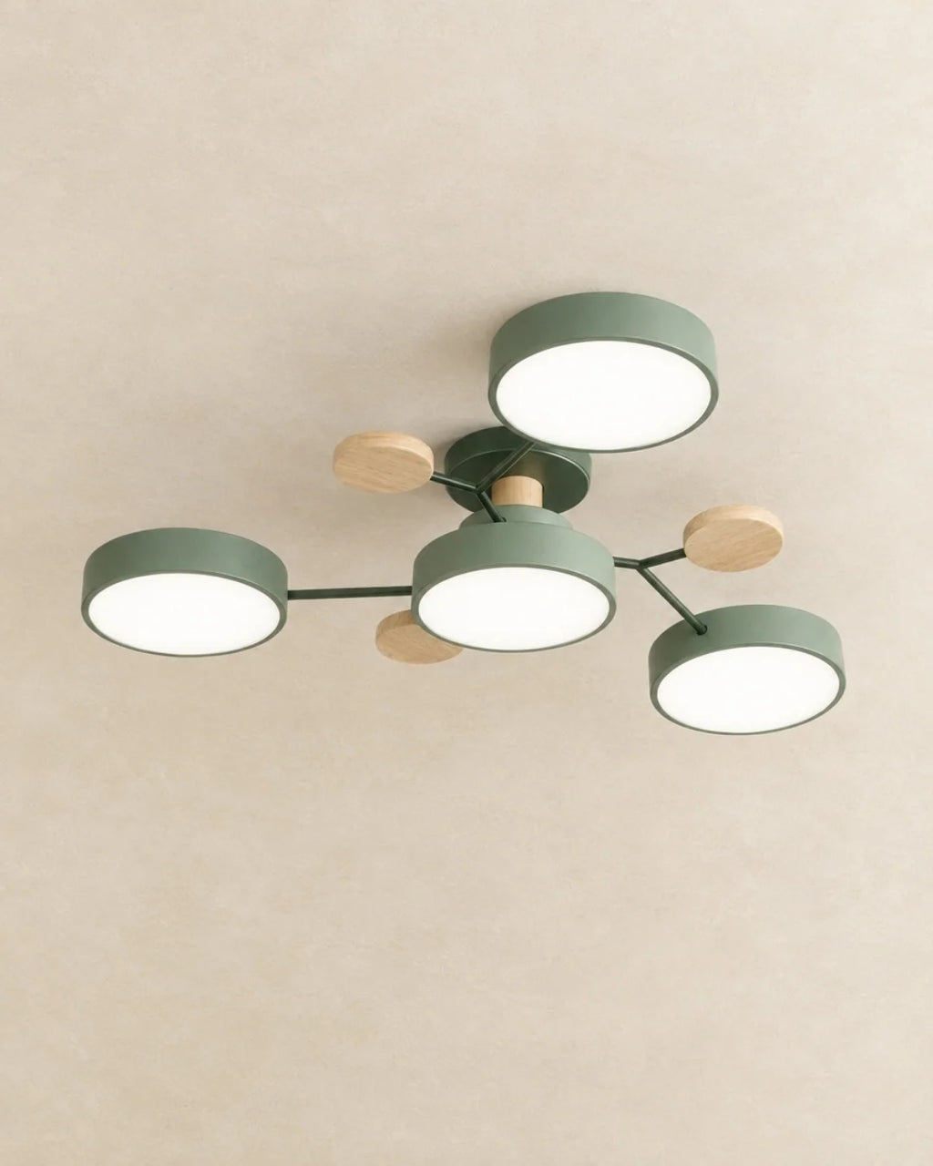 Green 4-light sputnik ceiling light