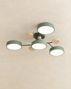 Green 4-light sputnik ceiling light