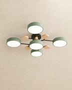 Green 5-light sputnik ceiling light