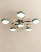 Green 6-light sputnik ceiling light