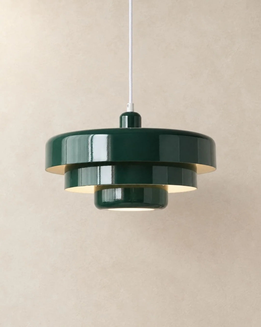 Green tiered retro pendant light