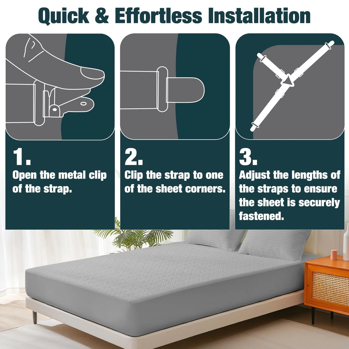 How to install crisscross bed sheet straps