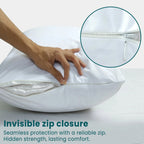 Invisible zip closure on pillow protector