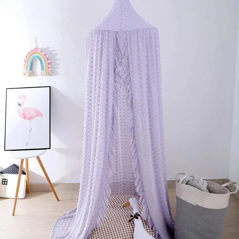 Lavender hanging canopy in playroom