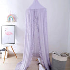 Lavender hanging canopy in playroom