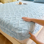 Light blue coral fleece fitted sheet