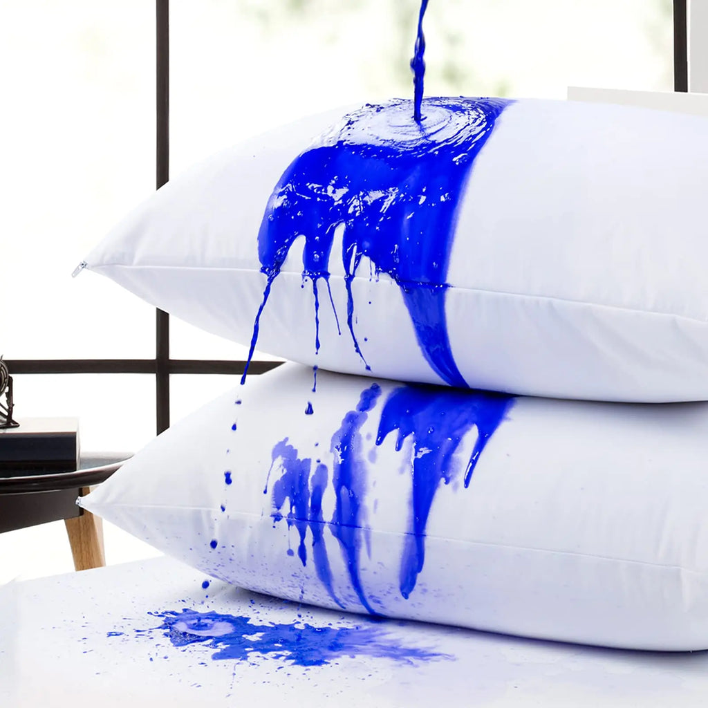 Liquid spill on waterproof pillow protectors