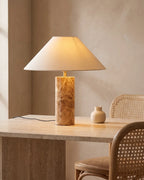 Marble lamp on desk