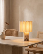 Marble lamp on dining table