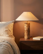 Marble lamp on nightstand