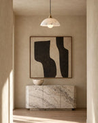 Marble pendant light in entryway