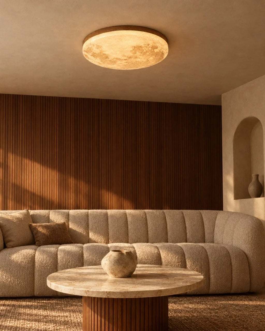 Moon ceiling light in living room