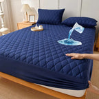 Navy blue waterproof mattress pad