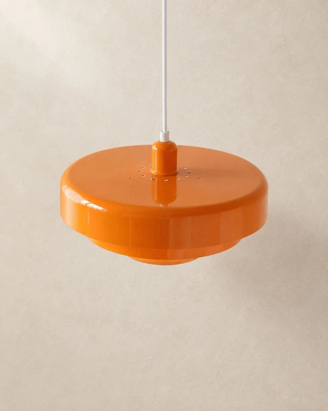 Orange pendant light side view