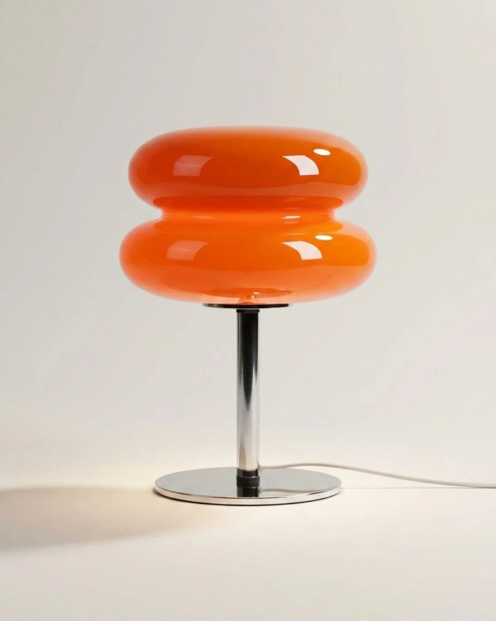 Orange stacked glass table lamp
