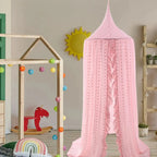 Pink canopy reading nook