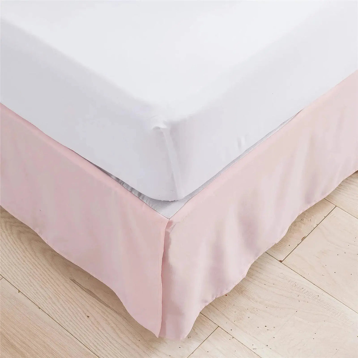 Pink tailored bed skirt