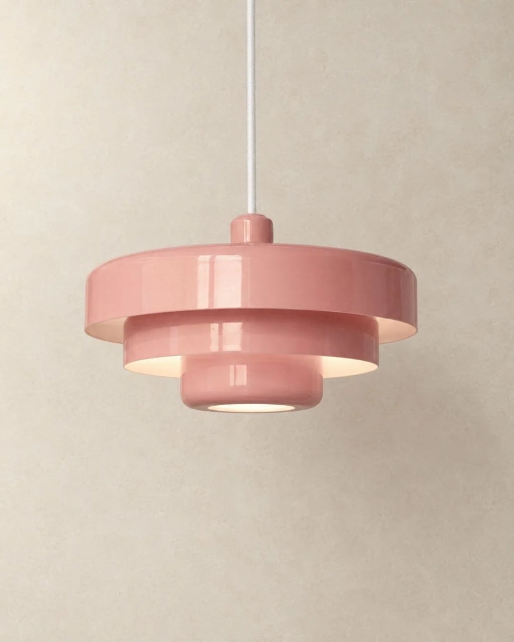 Pink tiered retro pendant light