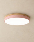 Pink wood flush mount ceiling light
