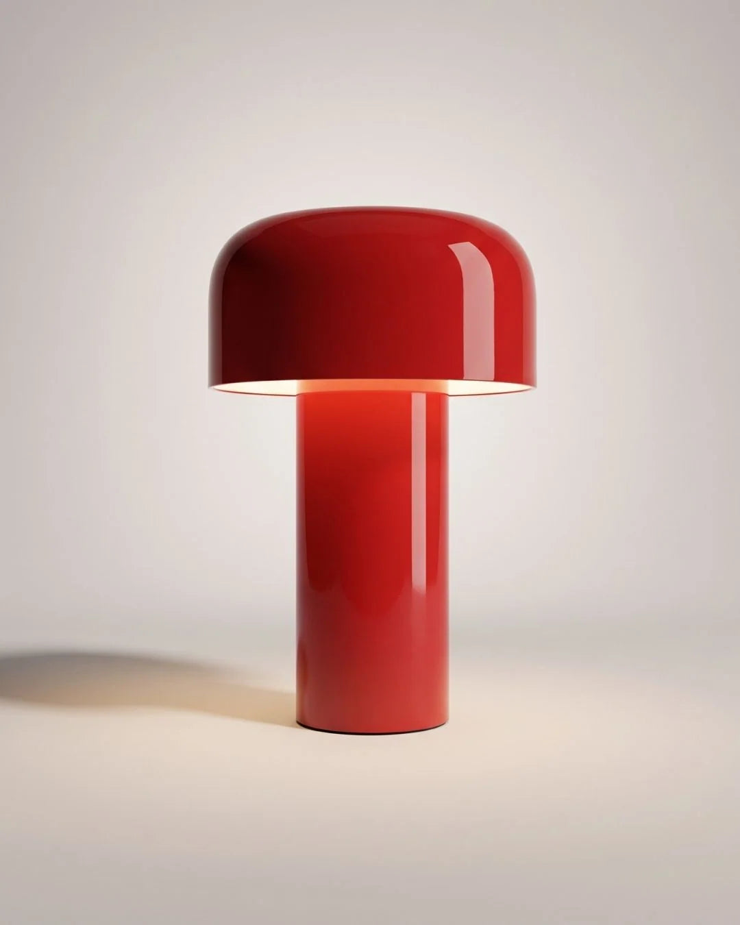 Red glossy cordless table lamp