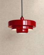 Red tiered retro pendant light