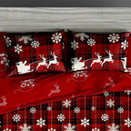 Reindeer and sleigh print on Christmas pillowcases