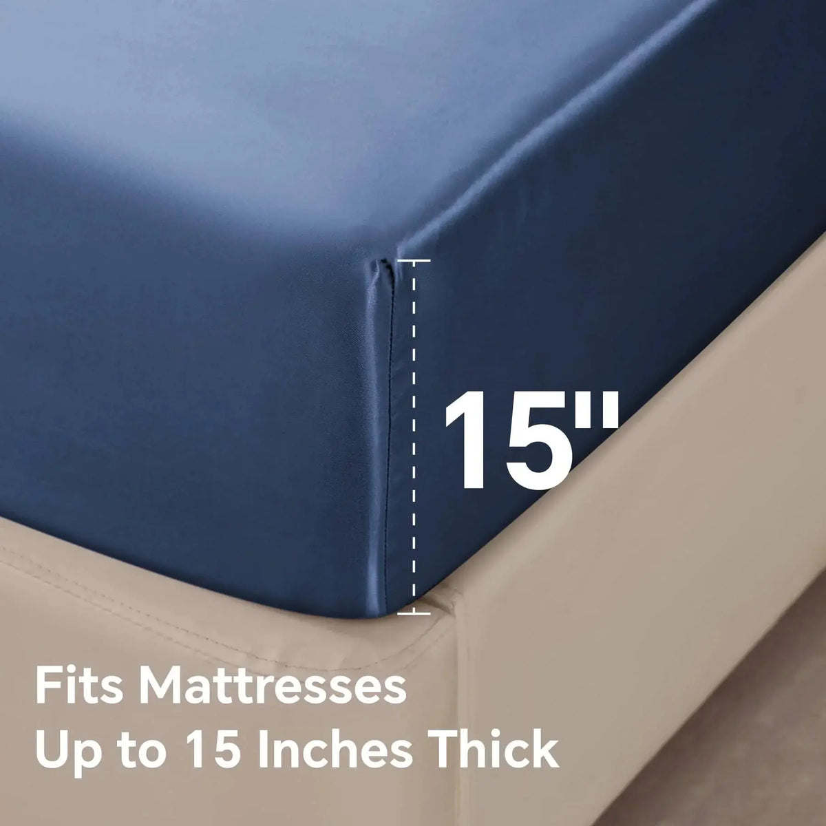 Satin fitted sheet fits mattresses up to 15 inches