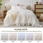 Seersucker bedding color in different lighting