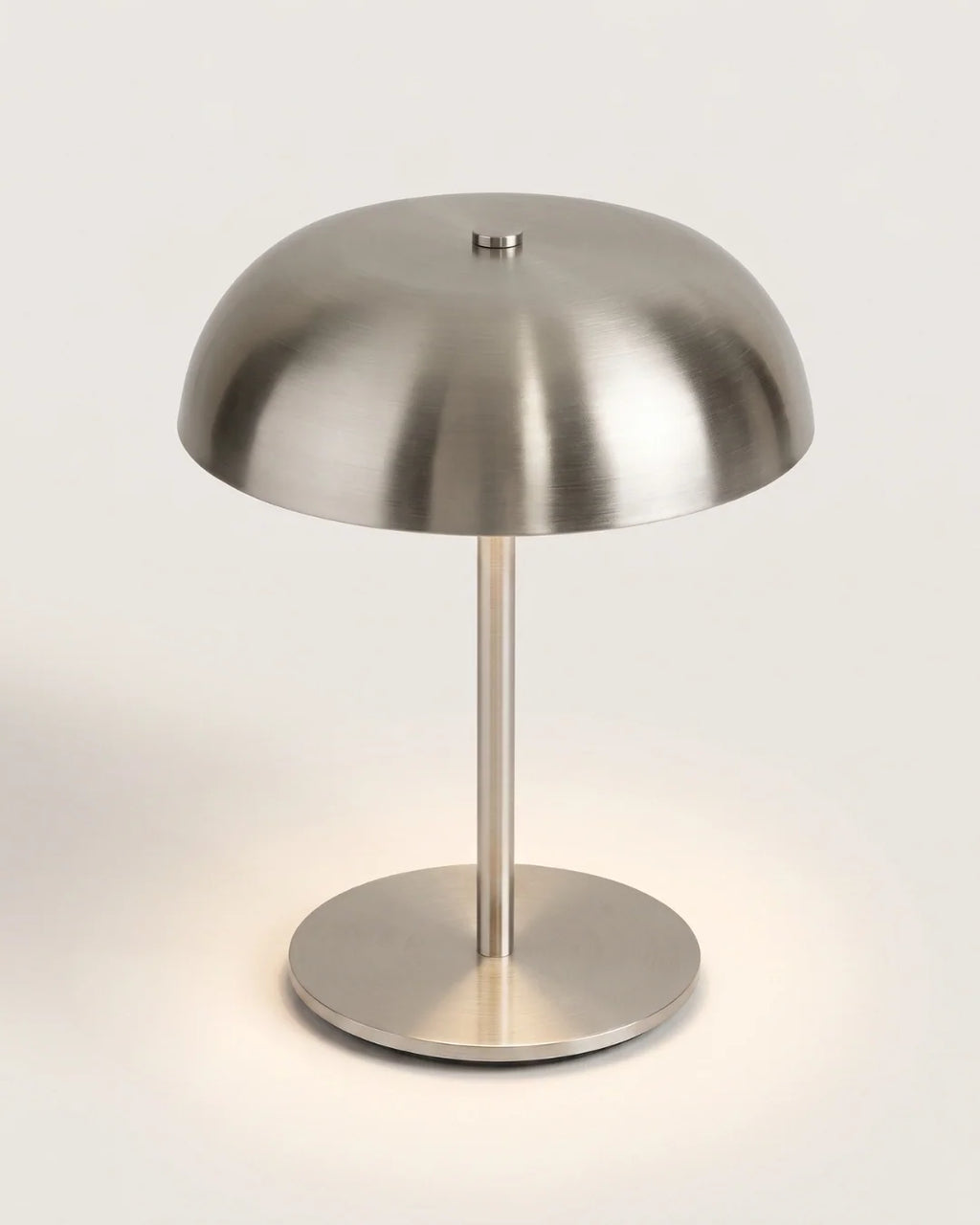 Silver cordless dome table lamp
