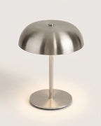 Silver cordless dome table lamp