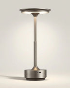 Silver cordless table lamp