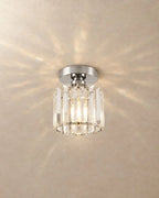 Silver round crystal ceiling light