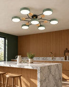 Sputnik ceiling light over kitchen island