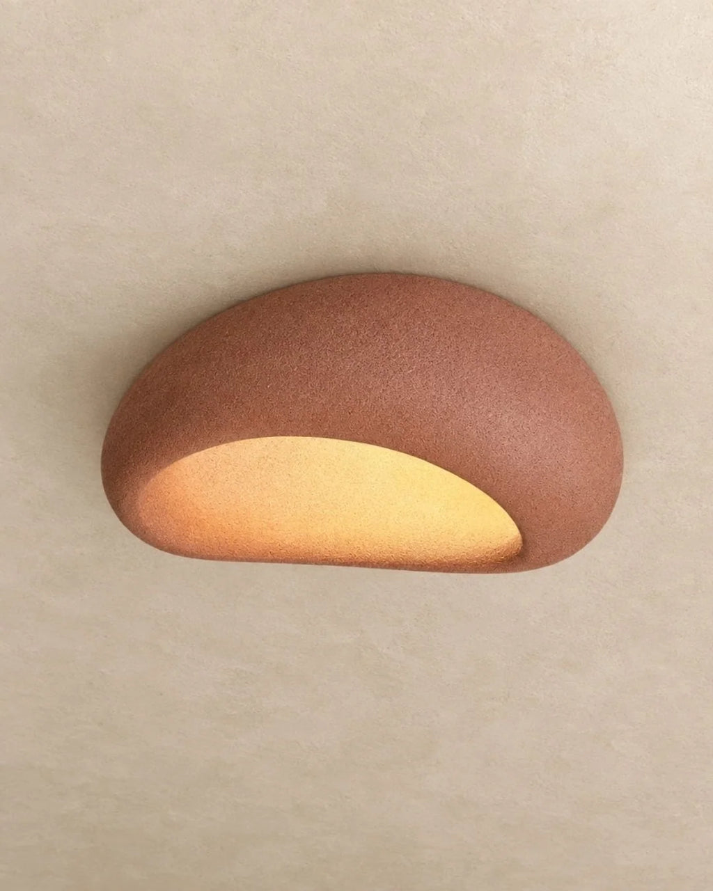 Terracotta red flush mount ceiling light