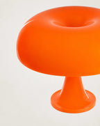 Top of orange mushroom lamp shade