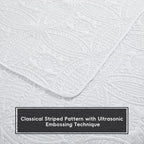 Ultrasonic embossed pattern on quilt