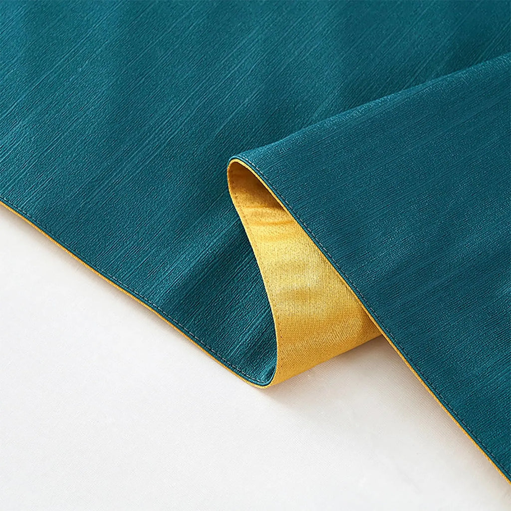 Velvet bed runner with gold lining