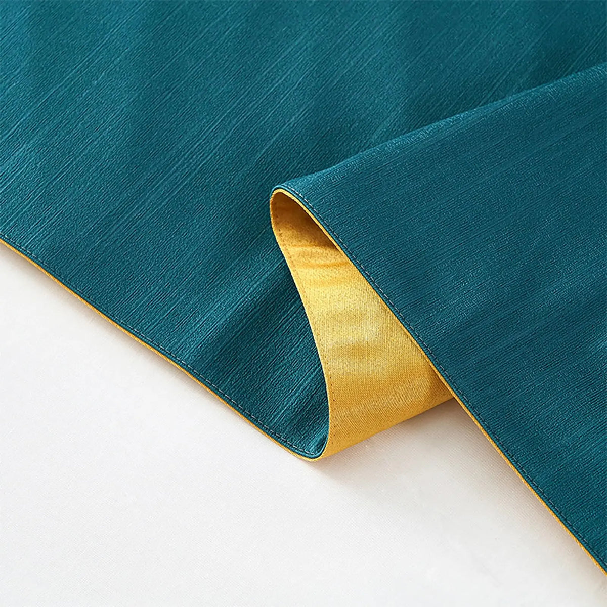 Velvet bed runner with gold lining