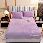 Velvet fitted sheet with 15 inch deep pocket