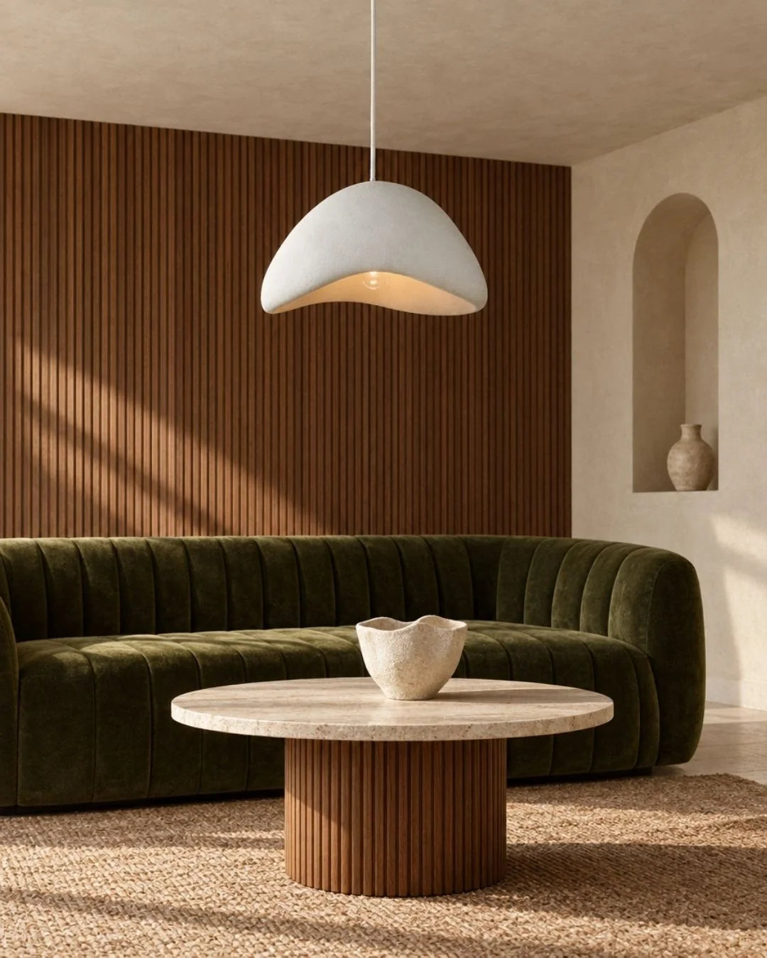Wabi sabi pendant light in living room