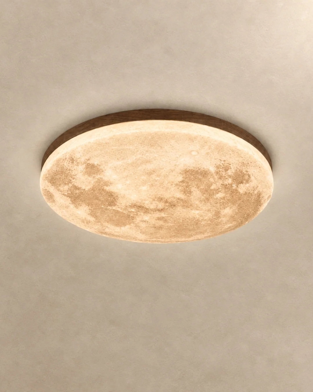 Warm glowing moon ceiling light