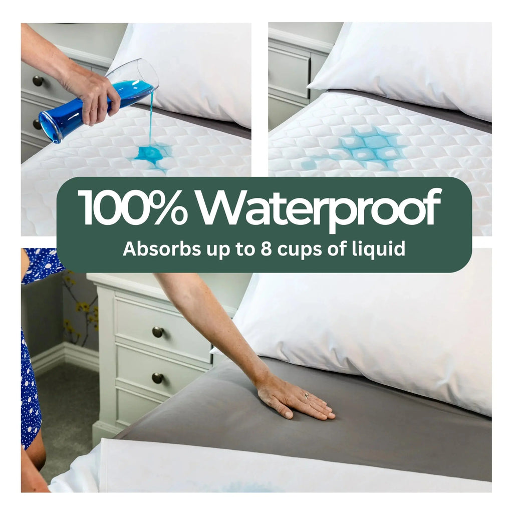 Waterproof mattress protector absorbing liquid