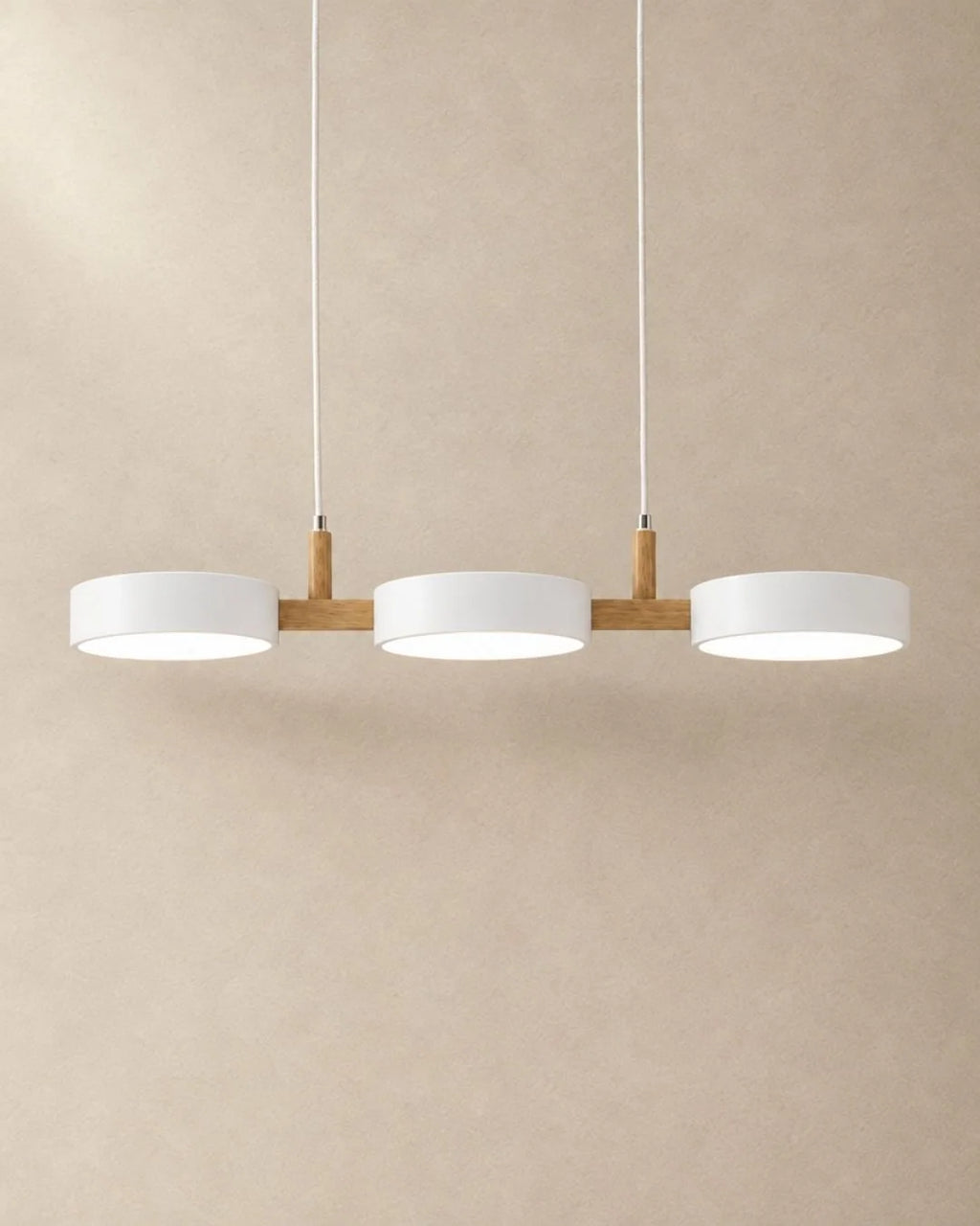 White 3-light linear pendant light