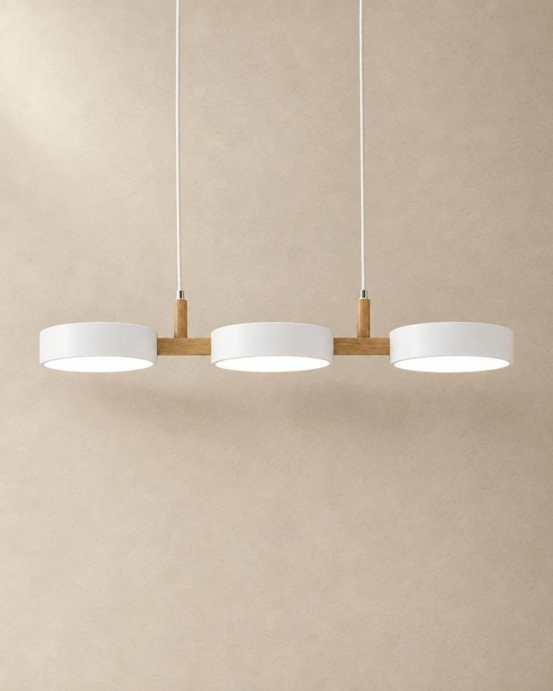 White 3-light linear pendant light