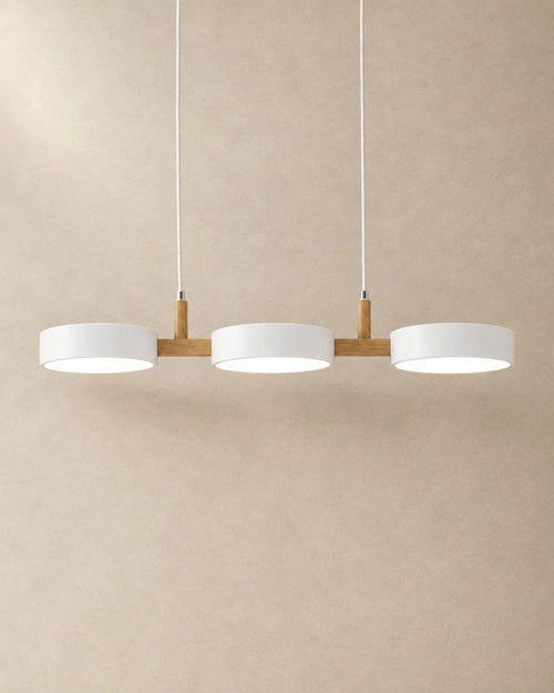 White 3-light linear pendant light
