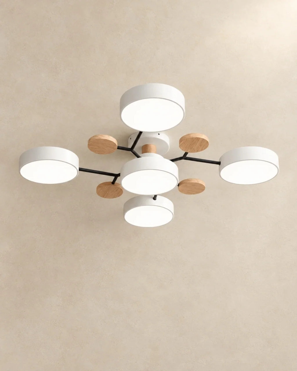 White 5-light sputnik ceiling light