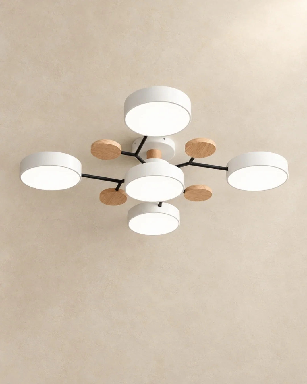 White 5-light sputnik ceiling light