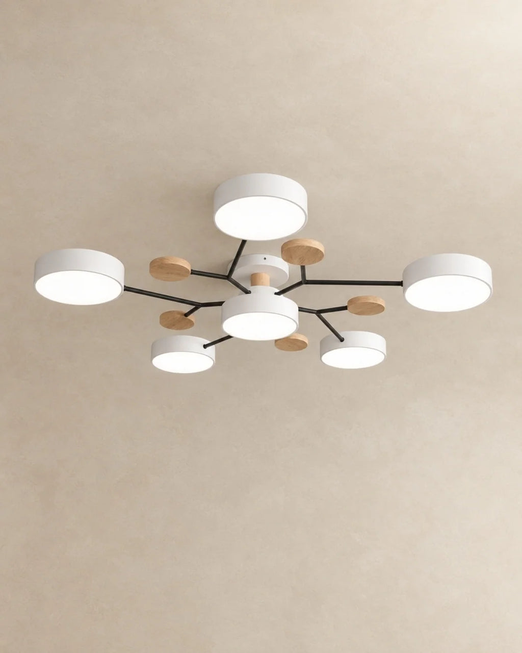 White 6-light sputnik ceiling light